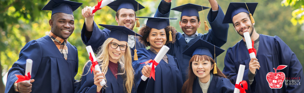 photo of smiling grads holding diplomas